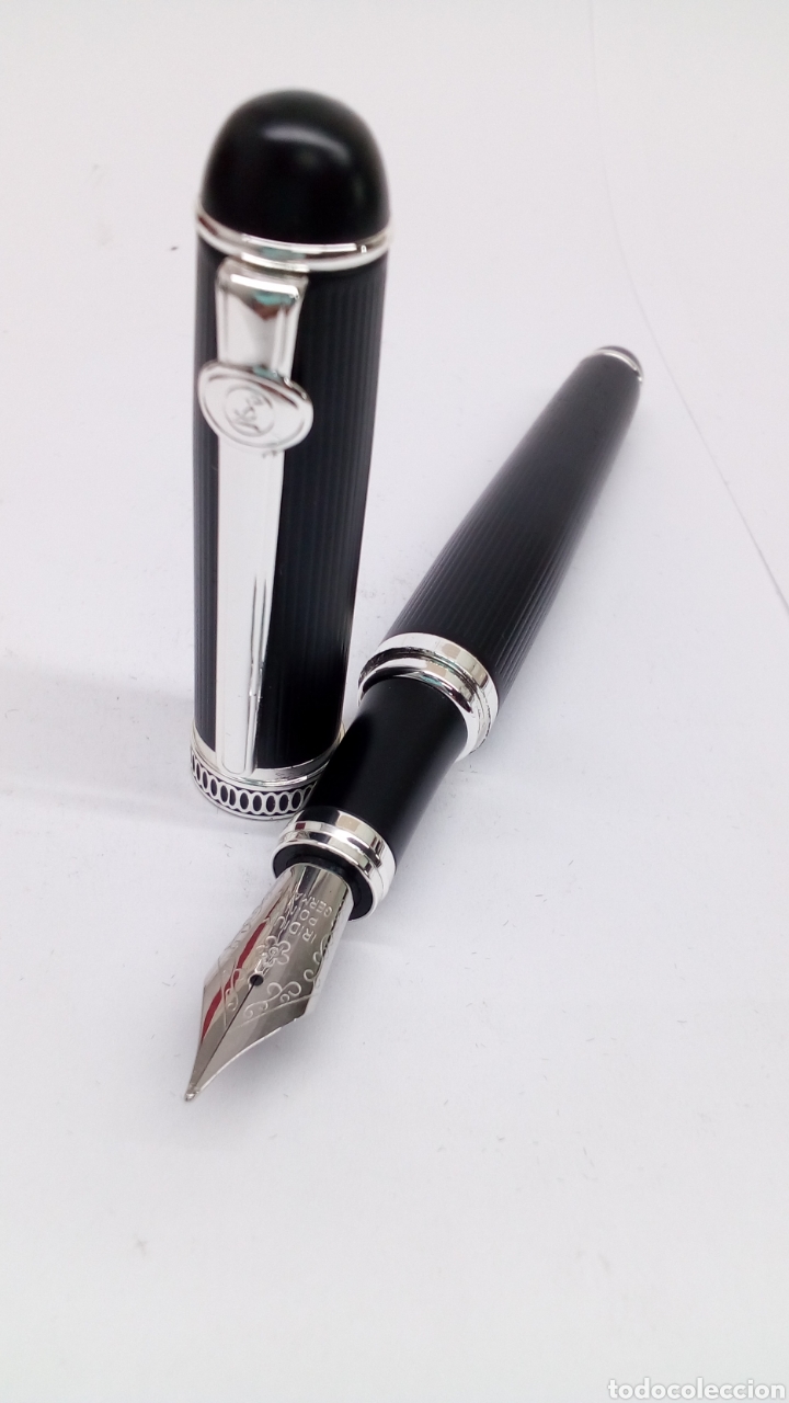 Alte F&uuml;llfederhalter: Pluma SilverLegends lacado negro nueva Alemana