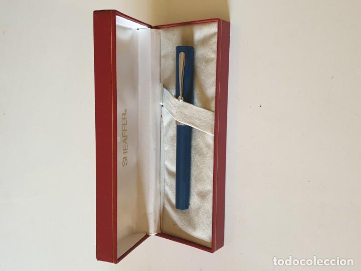 Plumas estilogr&aacute;ficas antiguas: PLUMA SHEAFFER  AZUL - Foto 4