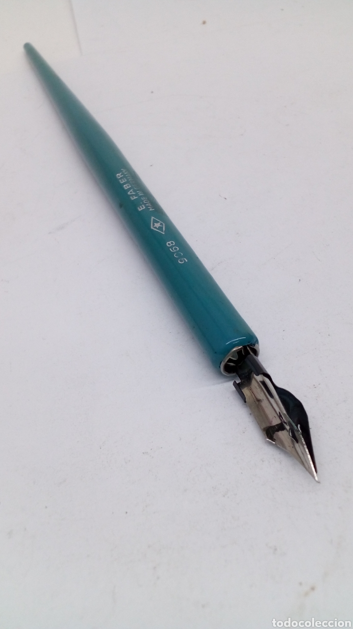 Alte F&uuml;llfederhalter: Pluma Tiralineas Faber lacado azul