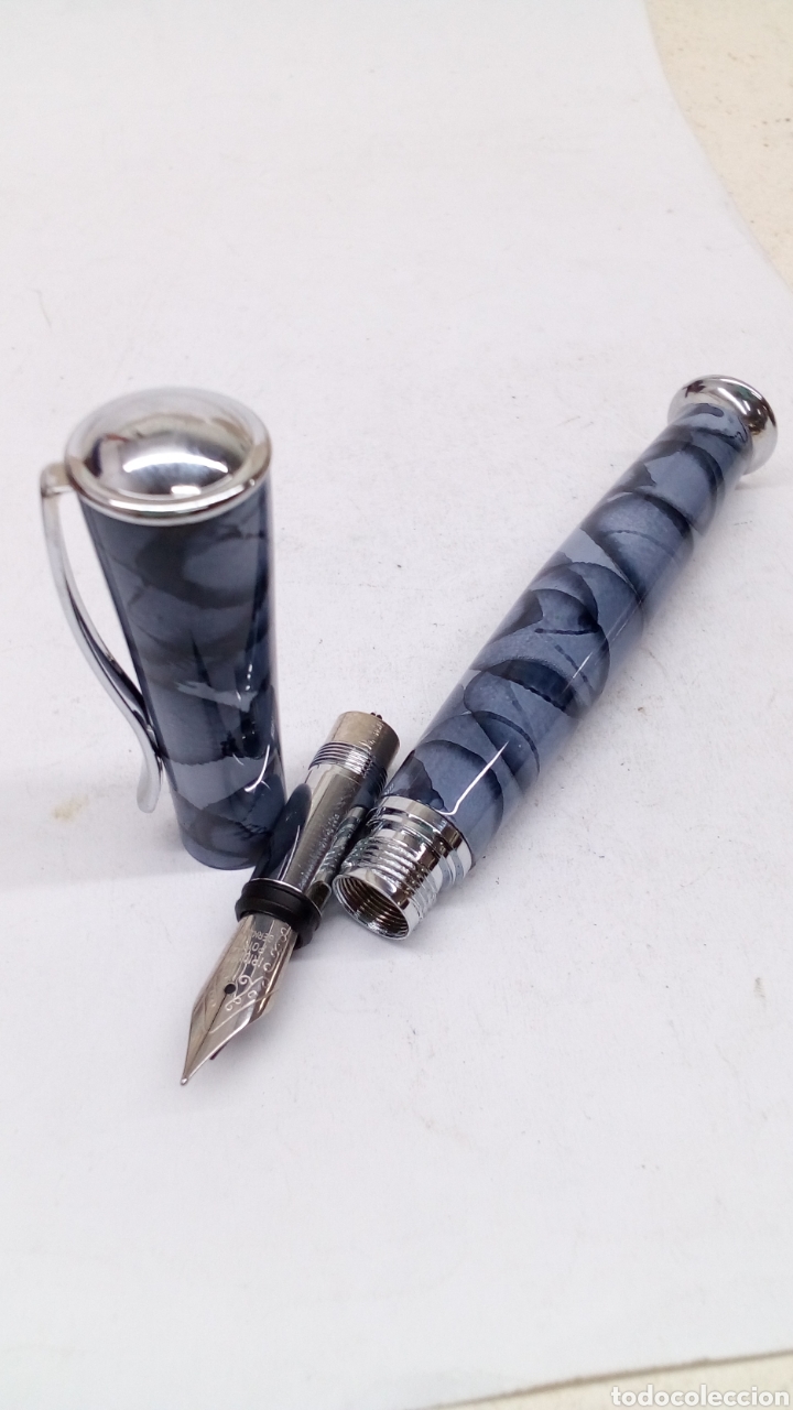 Penne stilografiche antiche: Pluma cuerpo marmolado