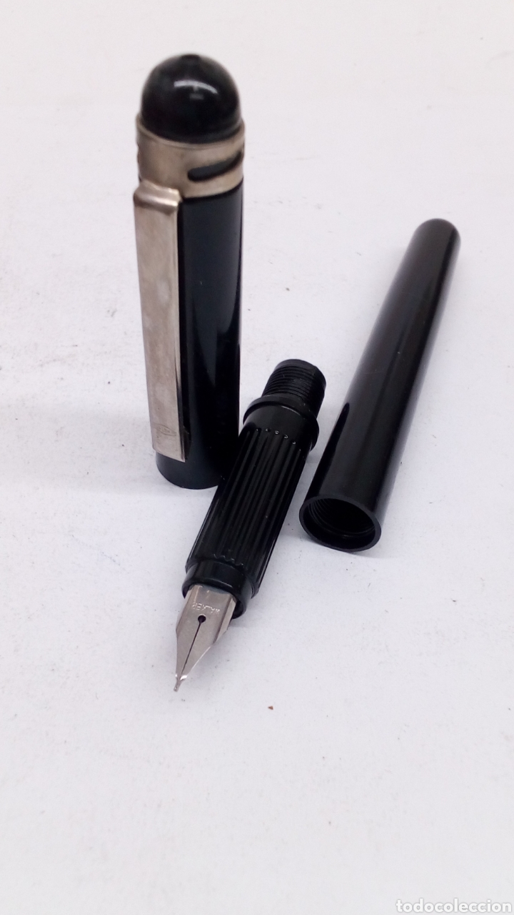 Plumas estilogr&aacute;ficas antiguas: Pluma Walker lacado negro - Foto 1