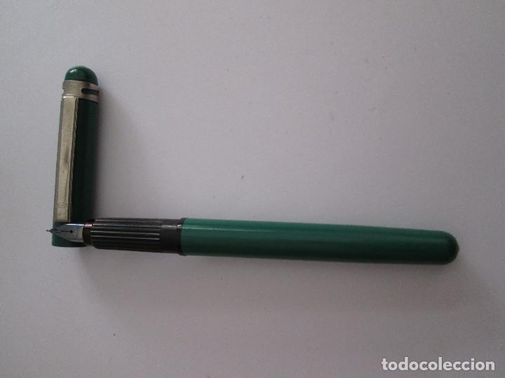 Plumas estilogr&aacute;ficas antiguas: PLUMA ESTILOGRAFICA WALKER - VERDE - - Foto 3