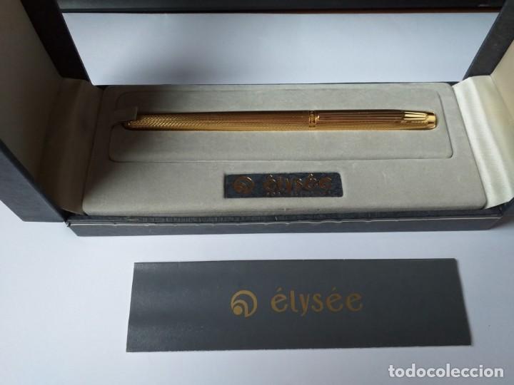 Plumas estilogr&aacute;ficas antiguas: Pluma Elysee chapada en oro made in Germany.Como nueva sin usar. - Foto 1