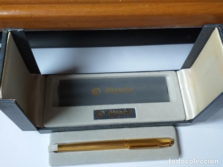 Plumas estilogr&aacute;ficas antiguas: Pluma Elysee chapada en oro made in Germany.Como nueva sin usar. - Foto 3