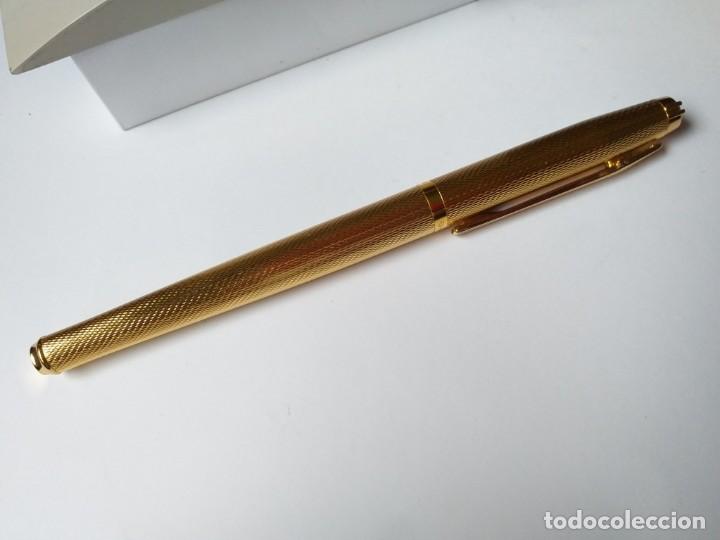 Plumas estilogr&aacute;ficas antiguas: Pluma Elysee chapada en oro made in Germany.Como nueva sin usar. - Foto 7