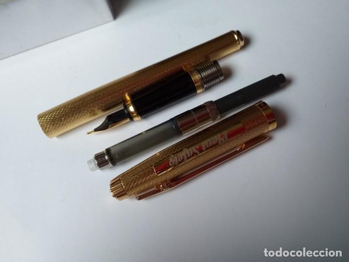 Plumas estilogr&aacute;ficas antiguas: Pluma Elysee chapada en oro made in Germany.Como nueva sin usar. - Foto 12