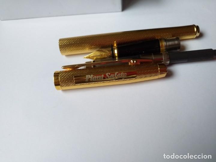 Plumas estilogr&aacute;ficas antiguas: Pluma Elysee chapada en oro made in Germany.Como nueva sin usar. - Foto 13