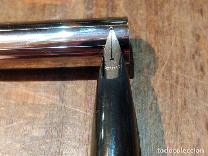 Plumas estilogr&aacute;ficas antiguas: PLUMA / ESTILOGRAFICA SHEAFFER CAPUCHON PLATEADO - Foto 6