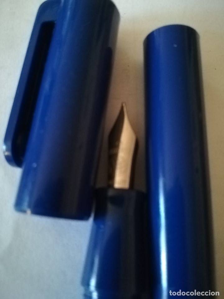 Plumas estilogr&aacute;ficas antiguas: PLUMA INOXCROM IRIDIUM AZUL - Foto 5