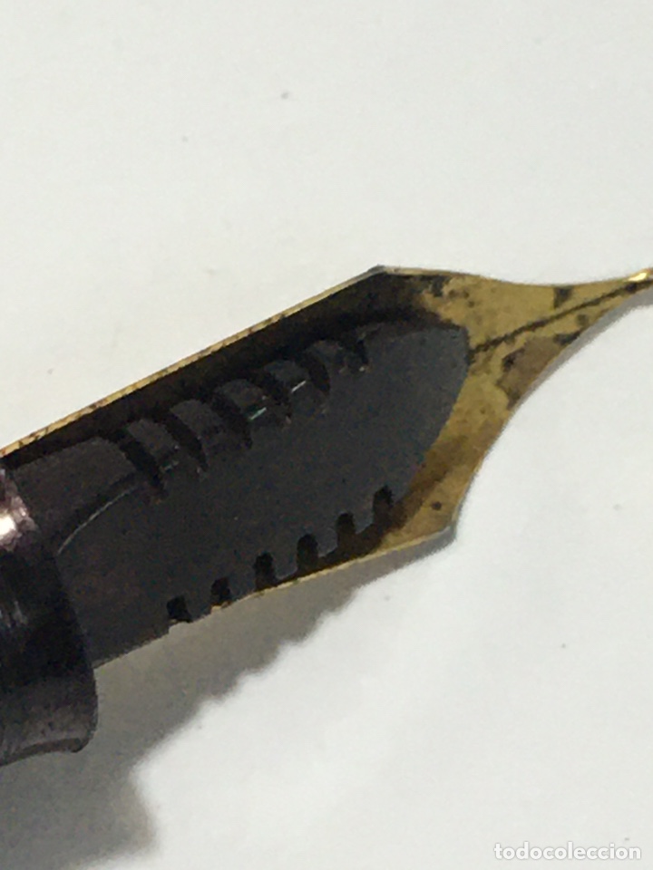 Plumas estilogr&aacute;ficas antiguas: Pluma Waterman 515 celuloide negro y capuch&oacute;n chapado - Foto 8