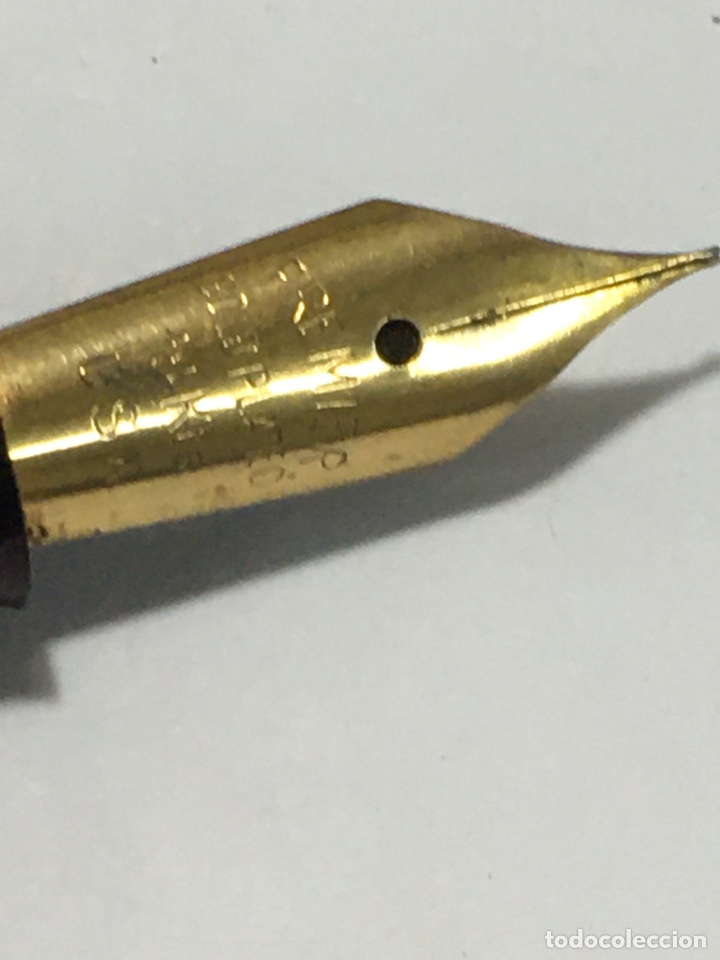 Plumas estilogr&aacute;ficas antiguas: Pluma Waterman 515 celuloide negro y capuch&oacute;n chapado - Foto 9
