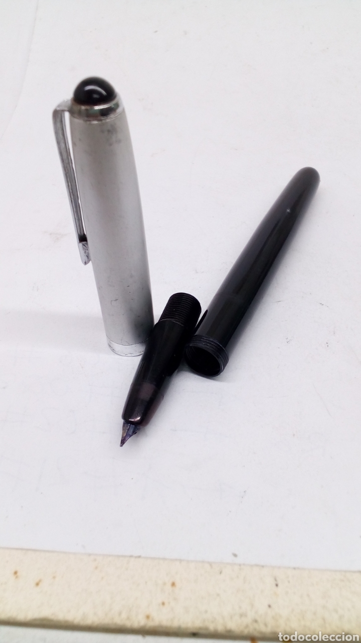 Plumas estilogr&aacute;ficas antiguas: Pluma cuerpo lacado negro - Foto 1
