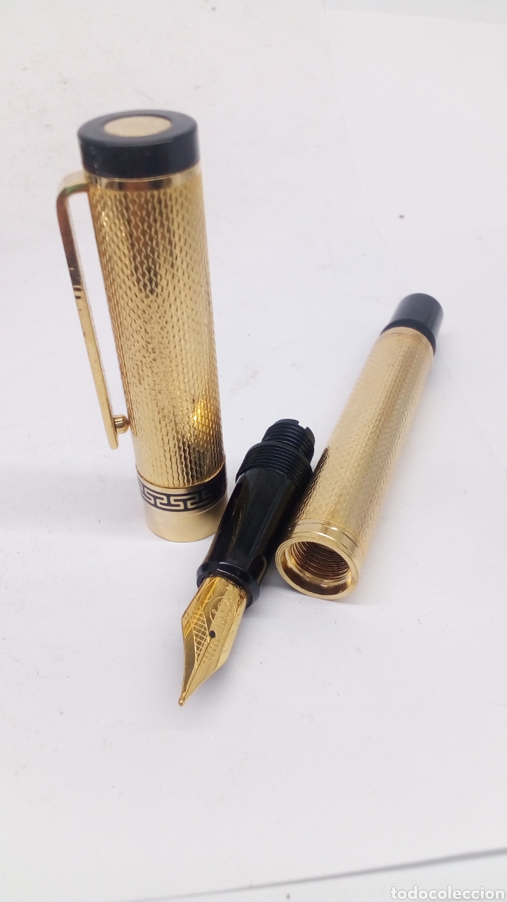 Alte F&uuml;llfederhalter: Pluma gran calidad cuerpo dorado