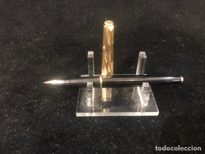 Plumas estilogr&aacute;ficas antiguas: Pluma parker 61 chapada oro 14 k - Foto 2