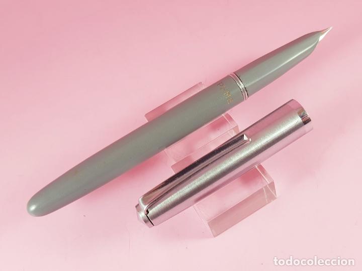 Stylos-plume anciens: PLUMA ESTILOGR&Aacute;FICA-PEME-ITALIA-PENNINO-IRIDIO-GRIS+FUERTE-CAJA-CONVERTIDOR FIJO