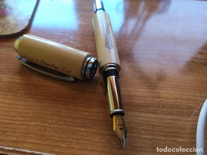 Plumas estilogr&aacute;ficas antiguas: PLUMA DE BAMBU,COMO NUEVA.CON NOMBRE GRABADO. - Foto 4