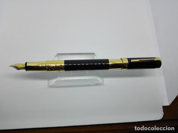 Plumas estilogr&aacute;ficas antiguas: Waterman &Eacute;l&eacute;gance Negro Gt 18 KT - Foto 3