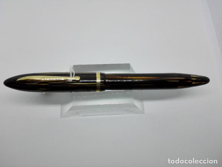 Plumas estilogr&aacute;ficas antiguas: SHEAFFER BALANCE BROWN STRIATED 14 KT - Foto 2