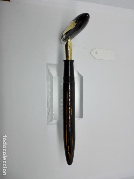 Plumas estilogr&aacute;ficas antiguas: SHEAFFER BALANCE BROWN STRIATED 14 KT - Foto 1