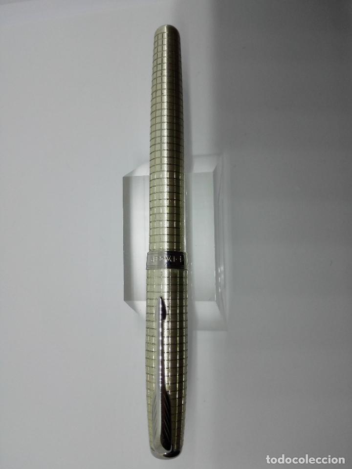 Plumas estilogr&aacute;ficas antiguas: PARKER SONNET PLATA MACIZA 18 KT - Foto 2