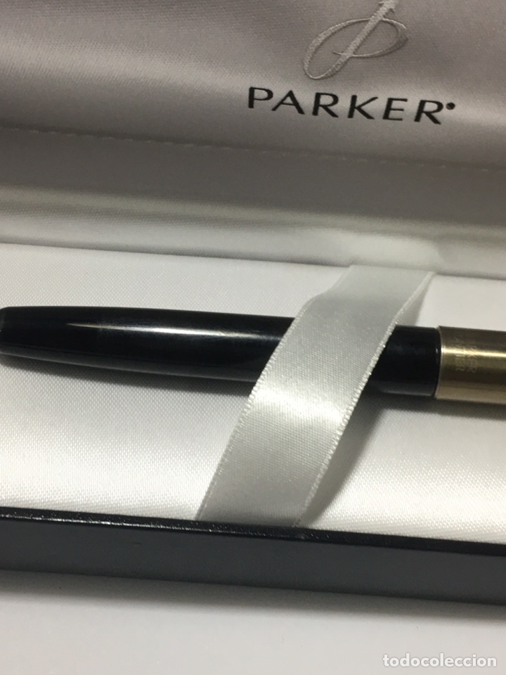 Plumas estilogr&aacute;ficas antiguas: Pluma Parker Frontier celuloide negro como nueva - Foto 3