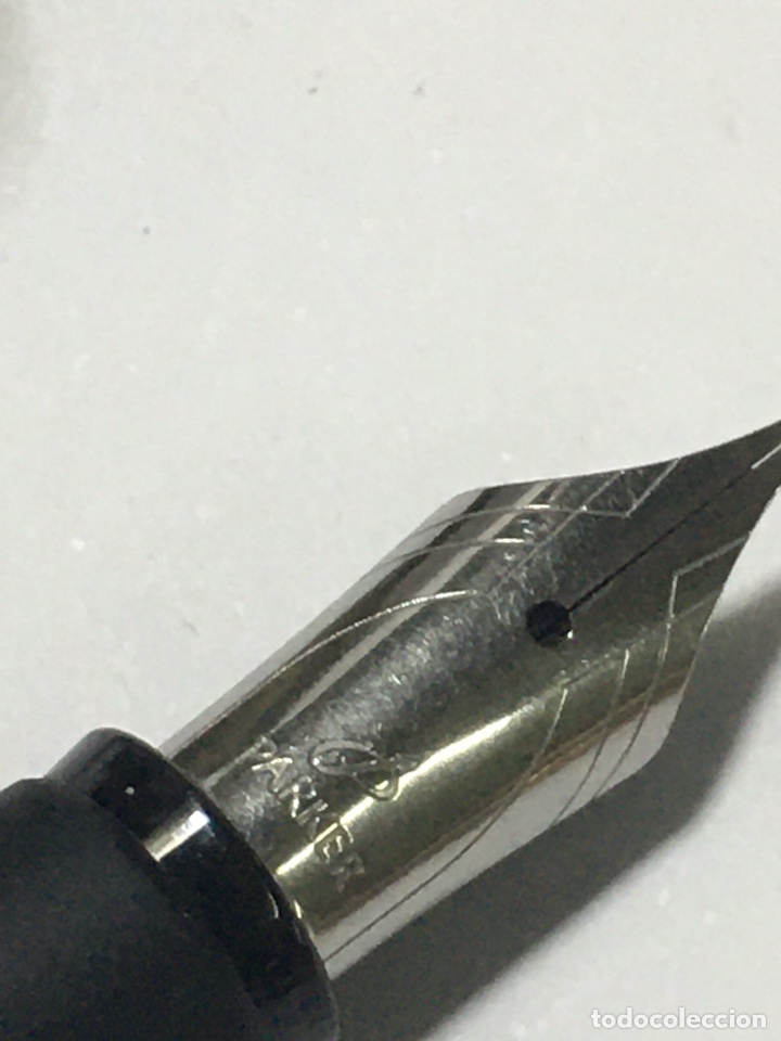Plumas estilogr&aacute;ficas antiguas: Pluma Parker Frontier celuloide negro como nueva - Foto 5