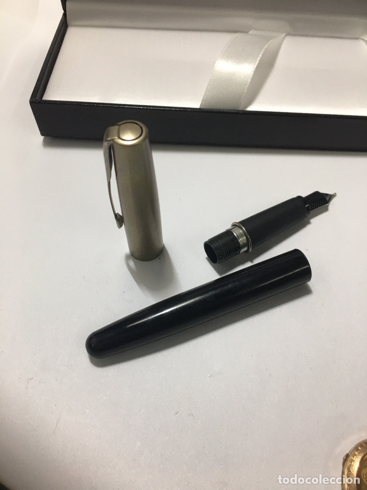 Plumas estilogr&aacute;ficas antiguas: Pluma Parker Frontier celuloide negro como nueva - Foto 8