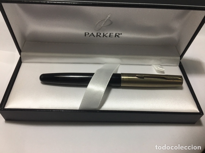 Plumas estilogr&aacute;ficas antiguas: Pluma Parker Frontier celuloide negro como nueva - Foto 1