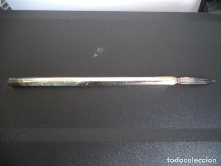 Plumas estilogr&aacute;ficas antiguas: Pluma con plumilla de cristal. - Foto 1