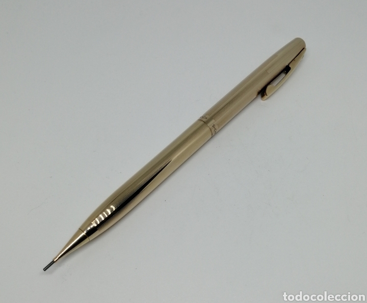 Plumas estilogr&aacute;ficas antiguas: Conjunto Sheaffer cuerpo y capuch&oacute;n dorado - Foto 9