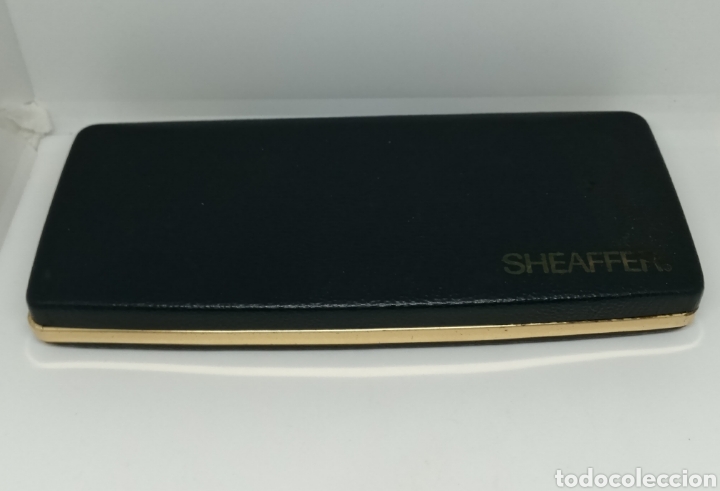 Plumas estilogr&aacute;ficas antiguas: Conjunto Sheaffer cuerpo y capuch&oacute;n dorado - Foto 12