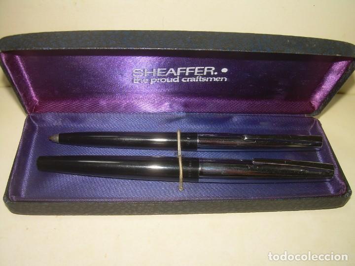 Plumas estilogr&aacute;ficas antiguas: CAJA ORIGINAL CON PLUMA Y BOLIGRAFO...SHEAFFER. - Foto 1