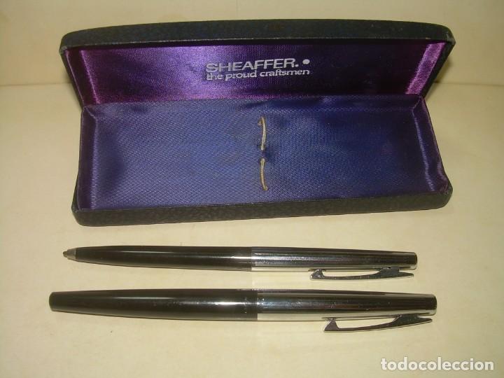 Plumas estilogr&aacute;ficas antiguas: CAJA ORIGINAL CON PLUMA Y BOLIGRAFO...SHEAFFER. - Foto 3