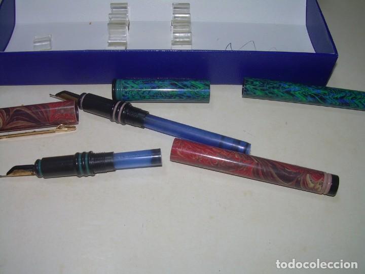 Plumas estilogr&aacute;ficas antiguas: CAJA ORIGINAL CON DOS PLUMAS....WATERMAN. - Foto 3