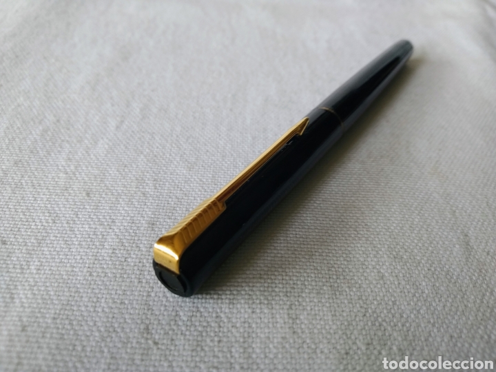 Plumas estilogr&aacute;ficas antiguas: PLUMA PARKER LACADA EN NEGRO - Foto 5
