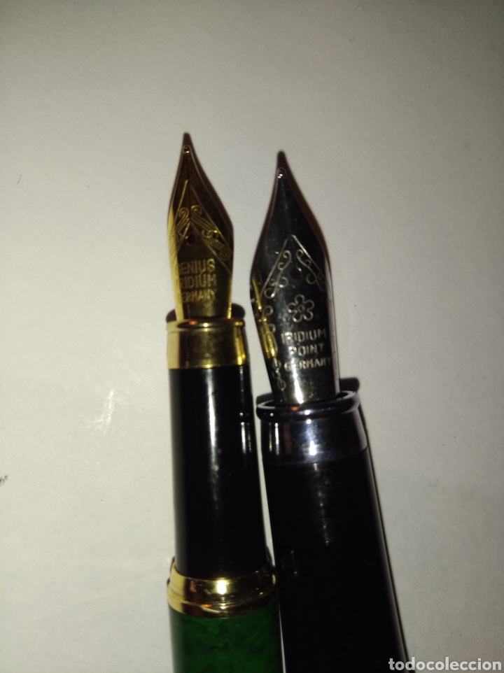 Plumas estilogr&aacute;ficas antiguas: Lote dos plumas Iridium. Point y Genius. - Foto 2