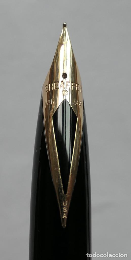 Plumas estilogr&aacute;ficas antiguas: SHEAFFER 585 14k USA PLATEADO - Foto 5