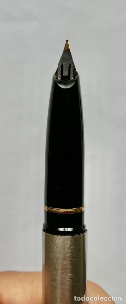 Plumas estilogr&aacute;ficas antiguas: SHEAFFER 585 14k USA PLATEADO - Foto 6