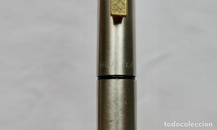 Plumas estilogr&aacute;ficas antiguas: SHEAFFER 585 14k USA PLATEADO - Foto 9