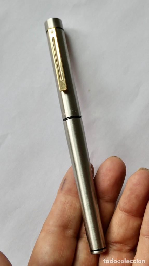 Plumas estilogr&aacute;ficas antiguas: SHEAFFER 585 14k USA PLATEADO - Foto 10