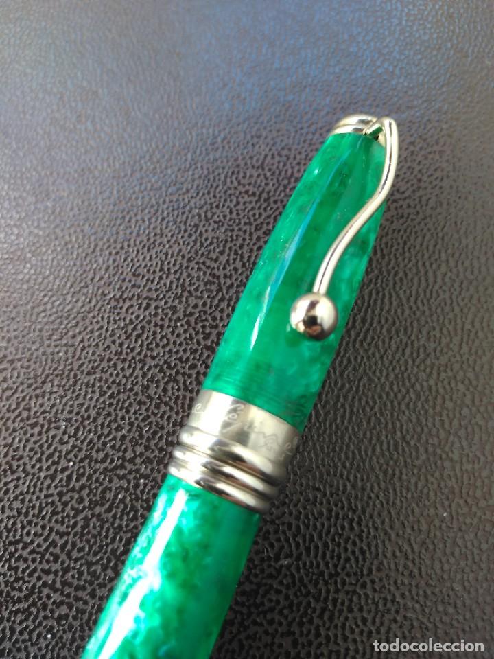 Plumas estilogr&aacute;ficas antiguas: PLUMA JEAN PIERRE LEPIN MARMOLADA VERDE. - Foto 4