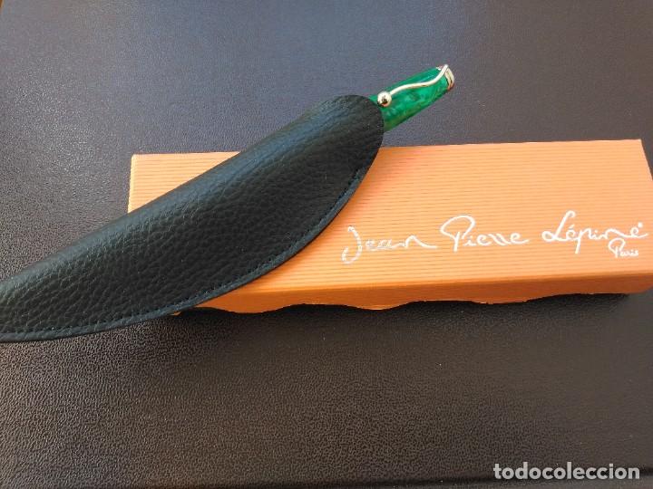 Plumas estilogr&aacute;ficas antiguas: PLUMA JEAN PIERRE LEPIN MARMOLADA VERDE. - Foto 5