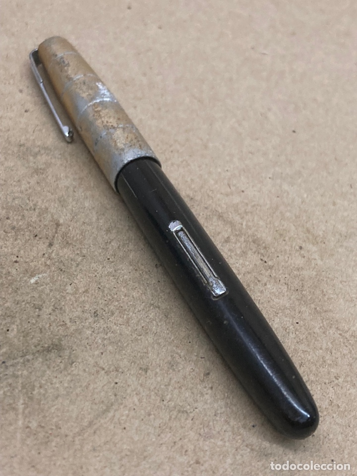 Alte F&uuml;llfederhalter: Pluma Waterman&rsquo;s cuerpo celuloide negro dosificador de tinta