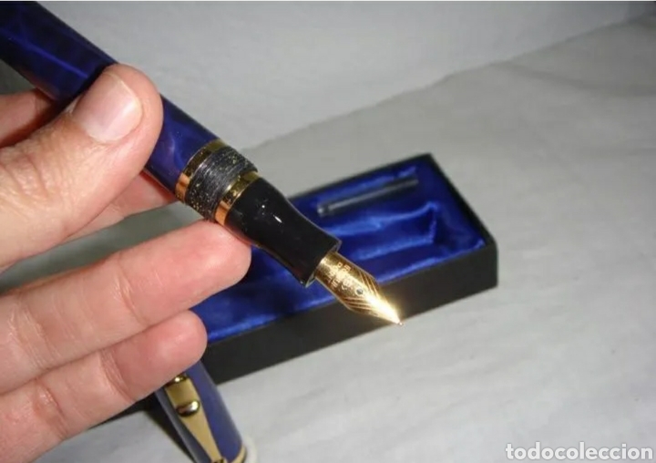 Plumas estilogr&aacute;ficas antiguas: Pluma estilogr&aacute;fica colecci&oacute;n azul - Foto 2