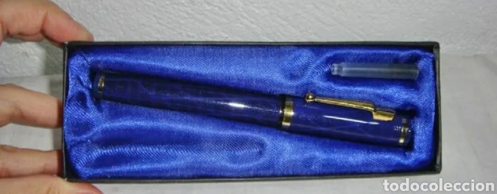 Plumas estilogr&aacute;ficas antiguas: Pluma estilogr&aacute;fica colecci&oacute;n azul - Foto 3