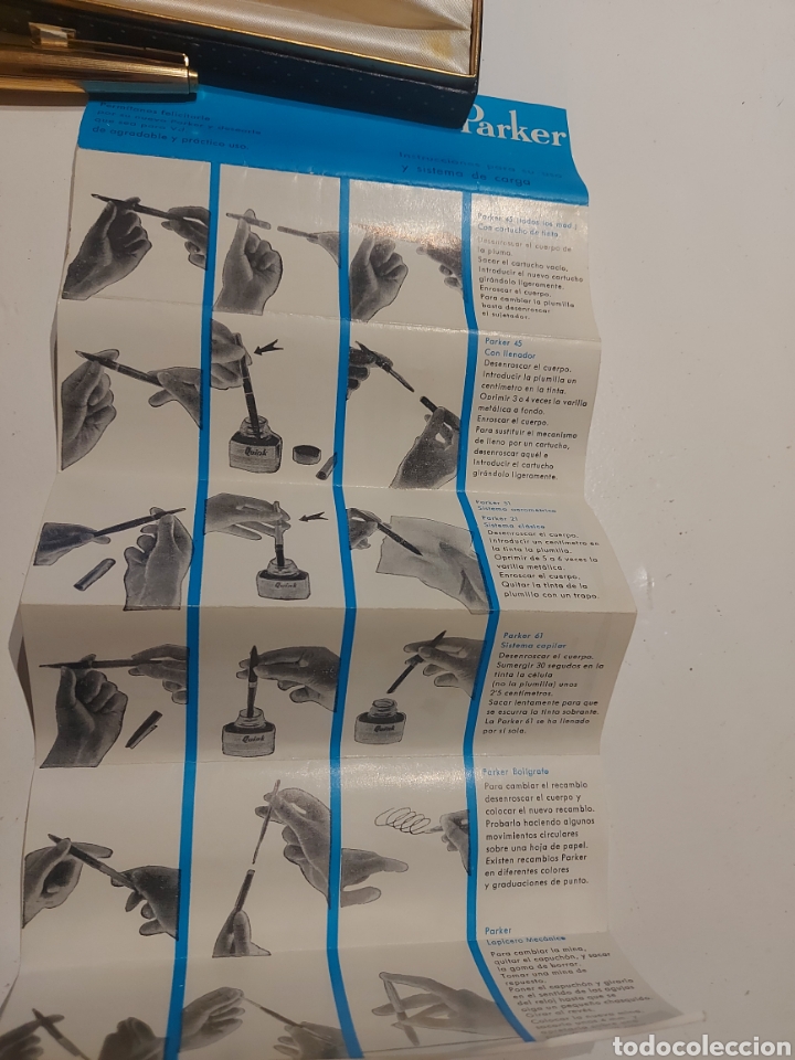 Plumas estilogr&aacute;ficas antiguas: Pluma Parker 45 con cartuchos - Foto 8