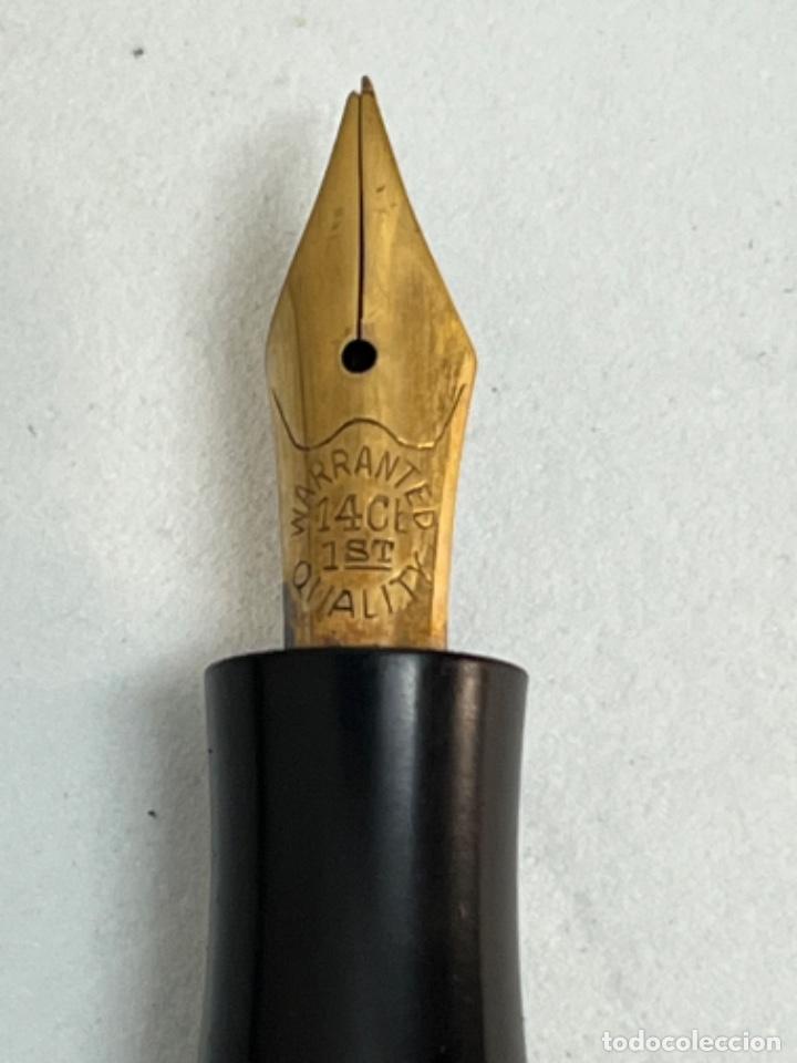 Plumas estilogr&aacute;ficas antiguas: PLUMA ESTILOGR&Aacute;FICA JASPEADA 1940&rsquo;S. - Foto 4
