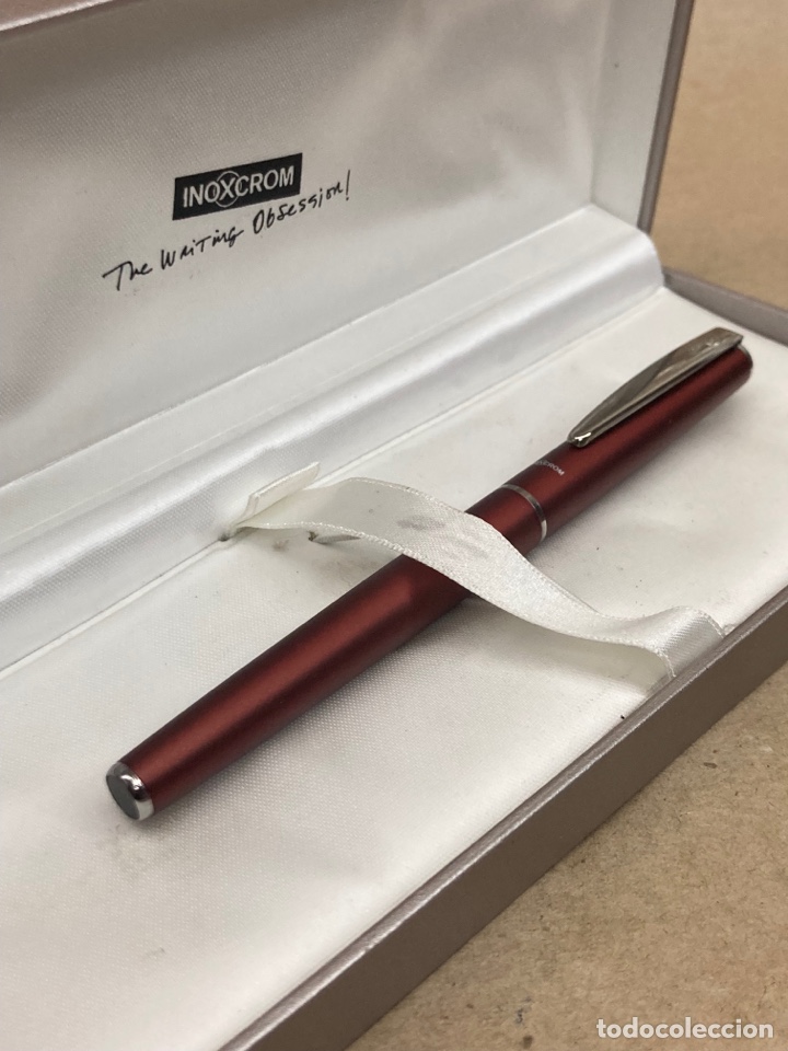 Alte F&uuml;llfederhalter: Pluma Inoxcrom cuerpo lacado rojo