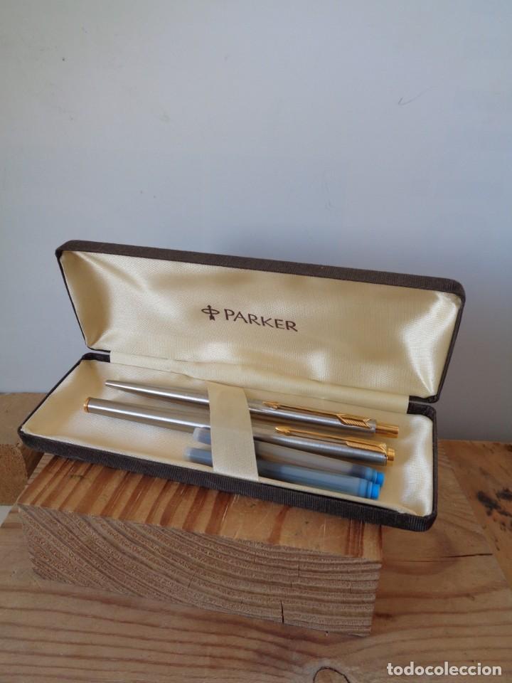 Plumas estilogr&aacute;ficas antiguas: &iexcl;&iexcl; ESTUCHE PARKER. : $ Made in USA. $ !! - Foto 1