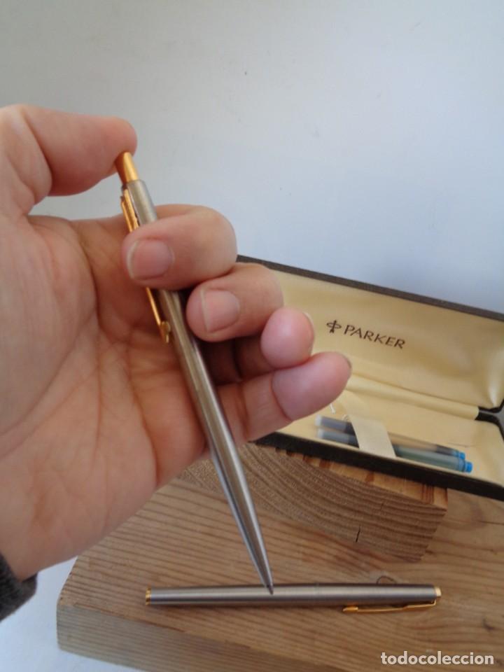 Plumas estilogr&aacute;ficas antiguas: &iexcl;&iexcl; ESTUCHE PARKER. : $ Made in USA. $ !! - Foto 2
